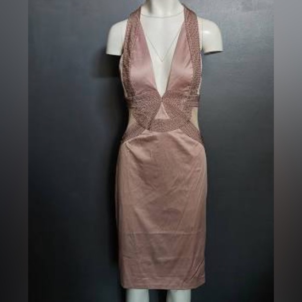 Julian Joyce by mandalay Y2K   Pink Beaded Dress  nwt sz 8